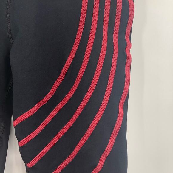 Vimmia Strive Leggings M Black Red Futuristic Cyber Goth Steam Punk Striped - Picture 5 of 9